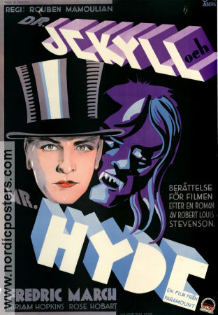 Dr Jekyll and Mr Hyde 1931 movie poster Fredric March Miriam Hopkins Rouben Mamoulian