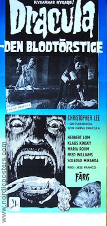 Count Dracula 1970 movie poster Christopher Lee Herbert Lom Klaus Kinski Jesus Franco