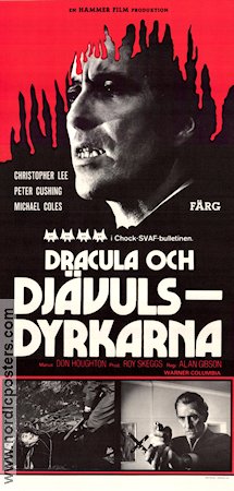 The Satanic Rites of Dracula 1973 movie poster Christopher Lee Peter Cushing Michael Coles Alan Gibson Production: Hammer Films