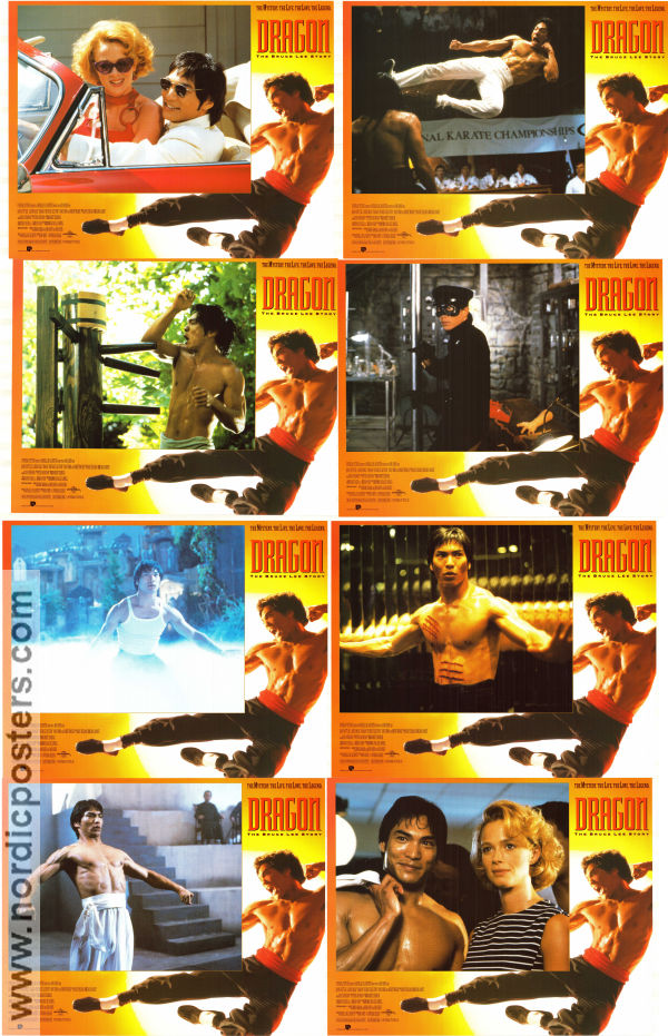 Dragon the Bruce Lee Story 1993 lobby card set Jason Scott Lee Lauren Holly Rob Cohen Martial arts