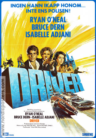 The Driver 1978 poster Ryan O´Neal Bruce Dern Isabelle Adjani Walter Hill Bilar och racing