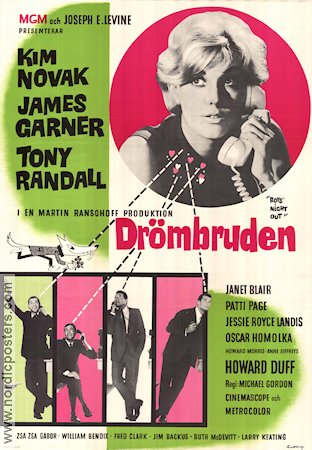Boys Night Out 1962 movie poster Kim Novak James Garner Tony Randall Michael Gordon Telephones