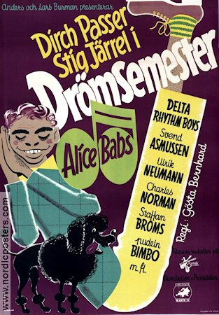 Drömsemester 1952 movie poster Dirch Passer Alice Babs Stig Järrel Delta Rhythm Boys Svend Asmussen