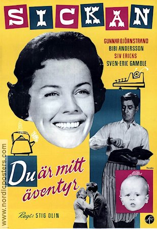 Du är mitt äventyr 1958 movie poster Sickan Carlsson Gunnar Björnstrand Stig Olin