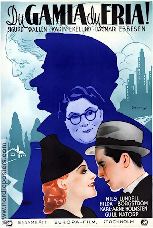 Du gamla du fria 1938 movie poster Sigurd Wallén Karin Ekelund Dagmar Ebbesen Eric Rohman art