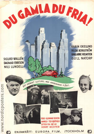 Du gamla du fria 1938 movie poster Sigurd Wallén Karin Ekelund Dagmar Ebbesen Gunnar Olsson