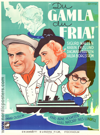 Du gamla du fria 1938 movie poster Sigurd Wallén Karin Ekelund Dagmar Ebbesen Gunnar Olsson Eric Rohman art Find more: Large poster