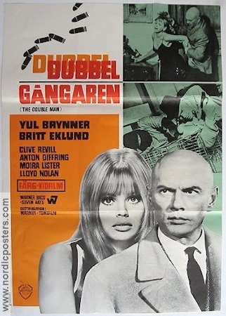 The Double Man 1967 movie poster Yul Brynner Britt Ekland Clive Revill Franklin J Schaffner