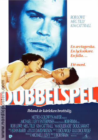 Dubbelspel 1988 poster Rob Lowe Meg Tilly Kim Cattrall Bob Swaim