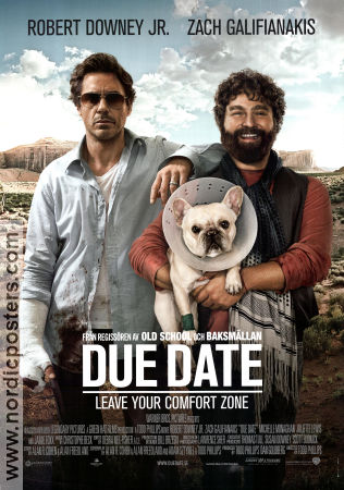 Due Date 2010 movie poster Robert Downey Jr Zach Galifianakis Todd Phillips Dogs