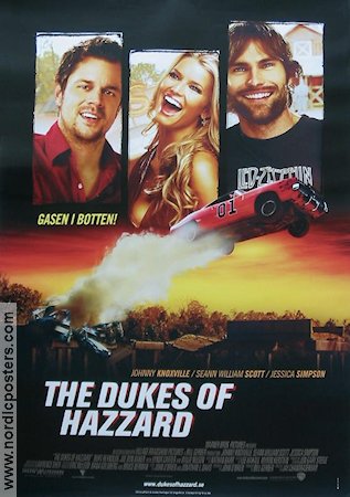 The Dukes of Hazzard 2005 movie poster Johnny Knoxville Jessica Simpson Cars and racing