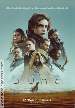 Dune 2021 poster Timothée Chalamet Rebecca Ferguson Zendaya Stellan Skarsgård Denis Villeneuve