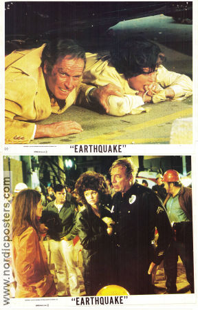 Earthquake 1974 lobby card set Charlton Heston Ava Gardner George Kennedy Lorne Greene Victoria Principal Mark Robson