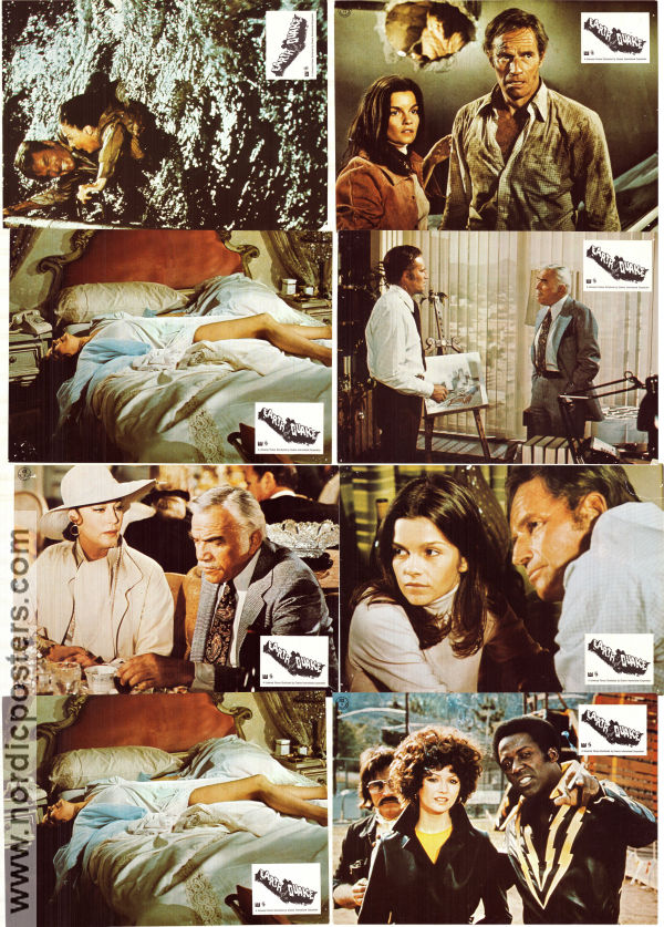 Earthquake 1974 lobby card set Charlton Heston Ava Gardner George Kennedy Lorne Greene Victoria Principal Mark Robson