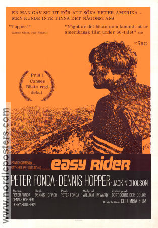 Easy Rider 1969 movie poster Peter Fonda Jack Nicholson Dennis Hopper Motorcycles Cult movies