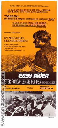 Easy Rider 1969 movie poster Peter Fonda Jack Nicholson Dennis Hopper Motorcycles Cult movies