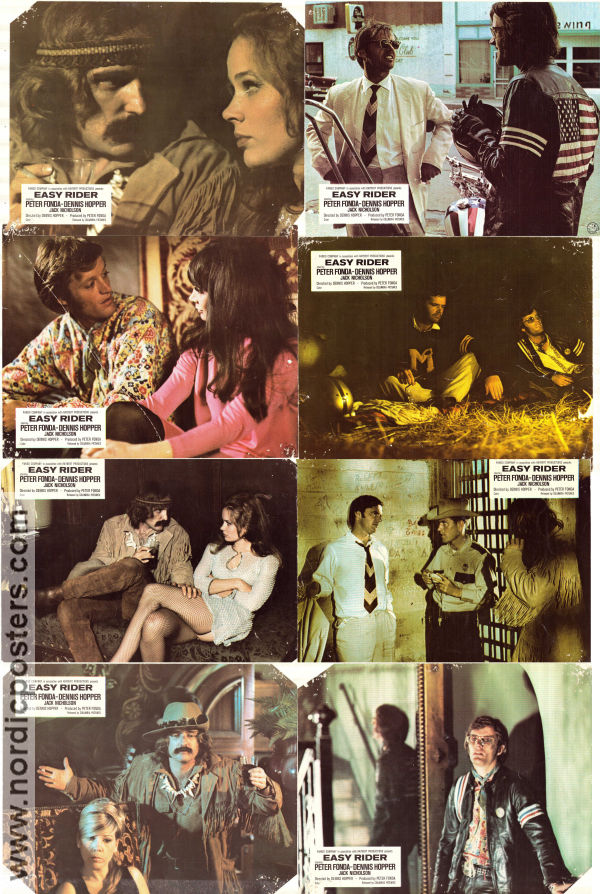 Easy Rider 1969 lobby card set Peter Fonda Jack Nicholson Dennis Hopper Motorcycles Cult movies