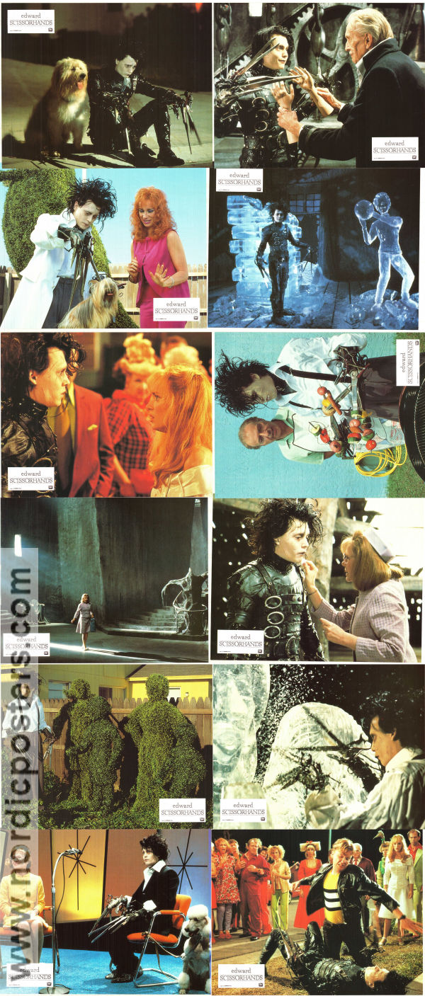 Edward Scissorhands 1990 lobby card set Johnny Depp Tim Burton