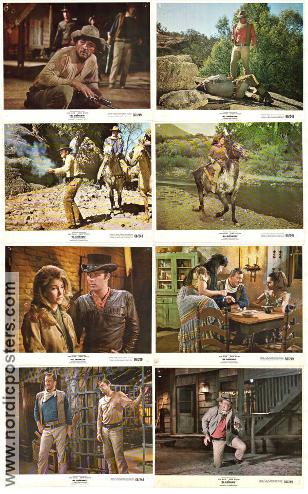 El Dorado 1966 lobbykort John Wayne Robert Mitchum James Caan Howard Hawks