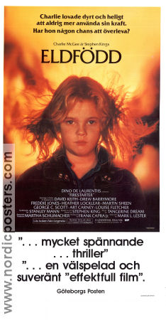 Firestarter 1984 movie poster Drew Barrymore David Keith Freddie Jones Mark L Lester Writer: Stephen King