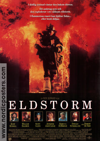 Eldstorm 1991 poster Kurt Russell Robert De Niro Rebecca de Mornay Ron Howard Brand