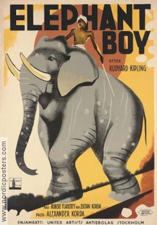 Elephant Boy 1937 movie poster Alexander Korda Writer: Rudyard Kipling