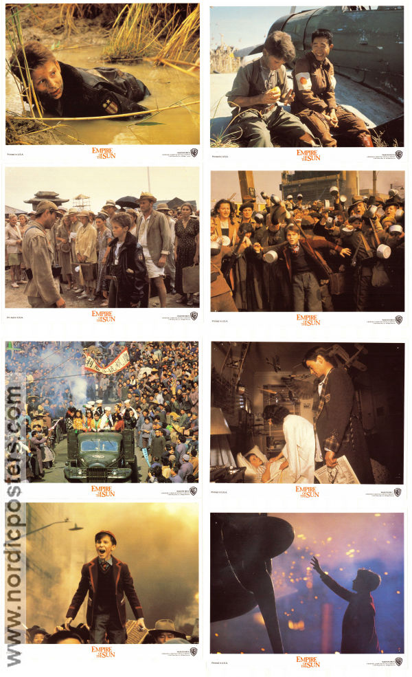 Empire of the Sun 1987 lobby card set Christian Bale John Malkovich Miranda Richardson Steven Spielberg Asia War