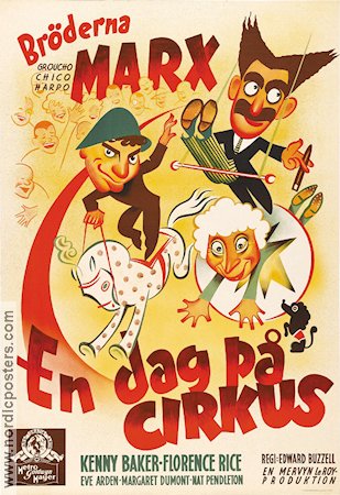 At the Circus 1939 movie poster The Marx Brothers Bröderna Marx Groucho Marx Chico Marx Harpo Marx Edward Buzzell Circus Musicals