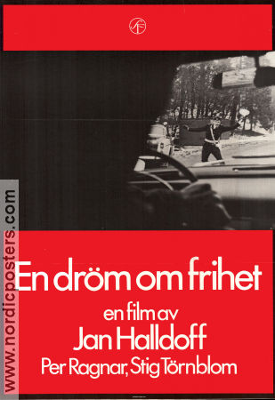 En dröm om frihet 1969 movie poster Per Ragnar Stig Törnblom Ann Norstedt Jan Halldoff Cars and racing Police and thieves