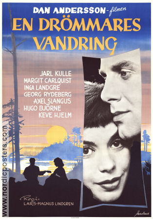 En drömmares vandring 1957 poster Jarl Kulle Margit Carlqvist Inga Landgré Keve Hjelm Lars-Magnus Lindgren Hitta mer: Dan Andersson