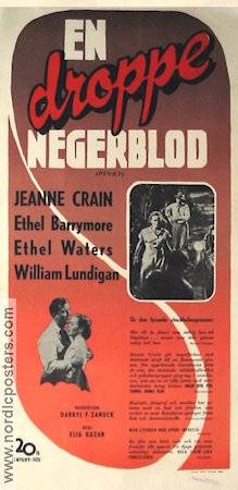 Pinky 1949 movie poster Jeanne Crain Ethel Barrymore Ethel Waters Elia Kazan