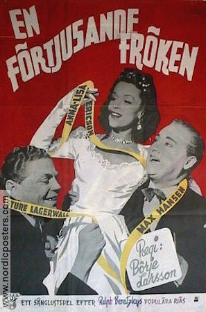 En förtjusande fröken 1946 movie poster Max Hansen Annalisa Ericson Sture Lagerwall