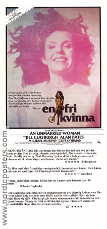 An Unmarried Woman 1978 movie poster Jill Clayburgh Alan Bates Michael Murphy Paul Mazursky
