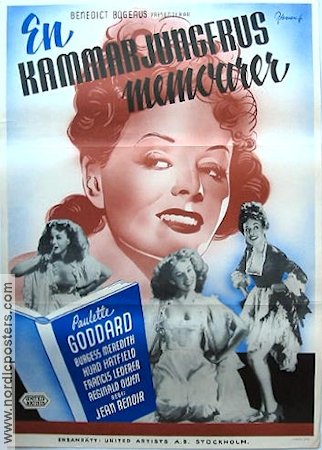 Diary of a Chamber Maid 1948 movie poster Paulette Goddard Jean Renoir Eric Rohman art