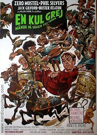 A Funny Thing Happened on the Way to the Forum 1967 movie poster Zero Mostel Buster Keaton Richard Lester Poster artwork: Jack Davis Sword and sandal