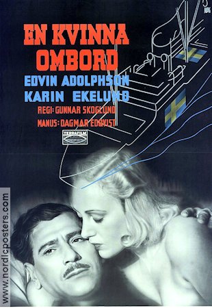 En kvinna ombord 1941 movie poster Edvin Adolphson Karin Ekelund