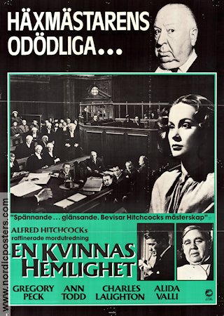 The Paradine Case 1947 movie poster Ann Todd Gregory Peck Charles Laughton Alfred Hitchcock