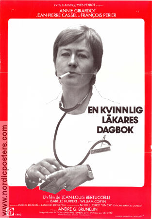 En kvinnlig läkares dagbok 1978 poster Annie Girardot Jean-Pierre Cassel Francois Périer Jean-Louis Bertuccelli Medicin och sjukhus Rökning