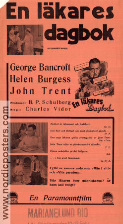 En läkares dagbok 1937 poster George Bancroft Helen Burgess Charles Vidor