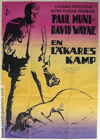 The Last Angry Man 1959 movie poster Paul Muni David Wayne Betsy Palmer Daniel Mann Medicine and hospital