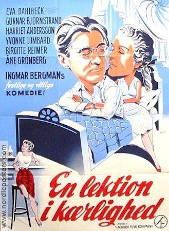 A Lesson in Love 1954 movie poster Eva Dahlbeck Gunnar Björnstrand Harriet Andersson Yvonne Lombard Ingmar Bergman