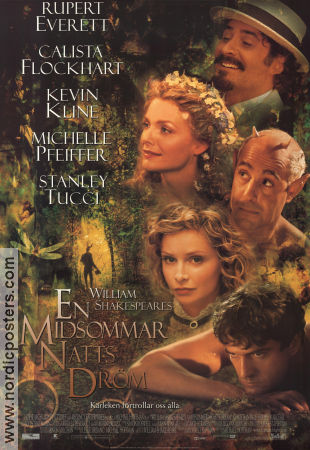 A Midsummer Night´s Dream 1999 movie poster Rupert Everett Michelle Pfeiffer Kevin Kline Calista Flockhart Michael Hoffman Writer: William Shakespeare