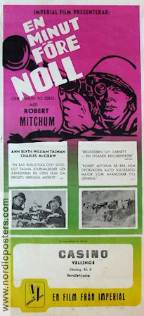 En minut före noll 1952 poster Robert Mitchum Ann Blyth William Talman Tay Garnett Krig