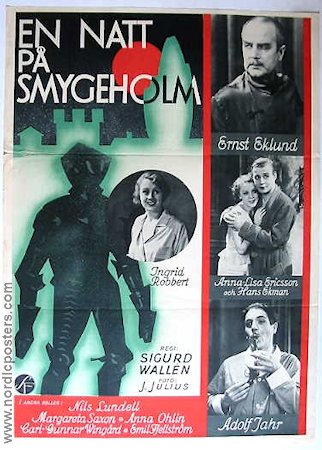 En natt på Smygeholm 1933 movie poster Ernst Eklund Adolf Jahr Annalisa Ericson Ingrid Robbert