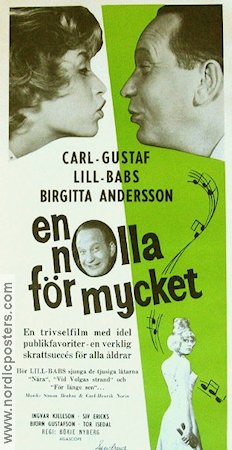 En nolla för mycket 1962 movie poster Carl-Gustaf Lindstedt Lill-Babs Birgitta Andersson Börje Nyberg Horses