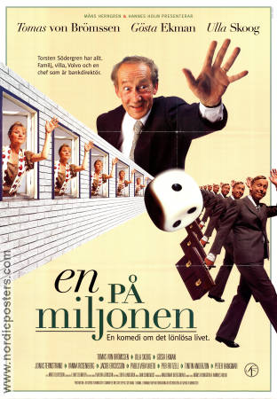 En på miljonen 1995 movie poster Thomas von Brömssen Gösta Ekman Ulla Skoog Måns Herngren Gambling