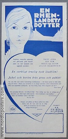 En Rhenlandets dotter 1930 movie poster Daisy d´Ora