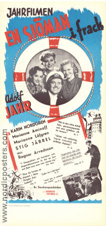 En sjöman i frack 1942 movie poster Adolf Jahr Karin Nordgren Gösta Cederlund Ragnar Arvedson