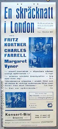 En skräcknatt i London 1938 movie poster Fritz Kortner