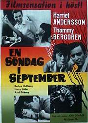 En söndag i september 1963 movie poster Harriet Andersson Harry Ahlin Thommy Berggren Jörn Donner